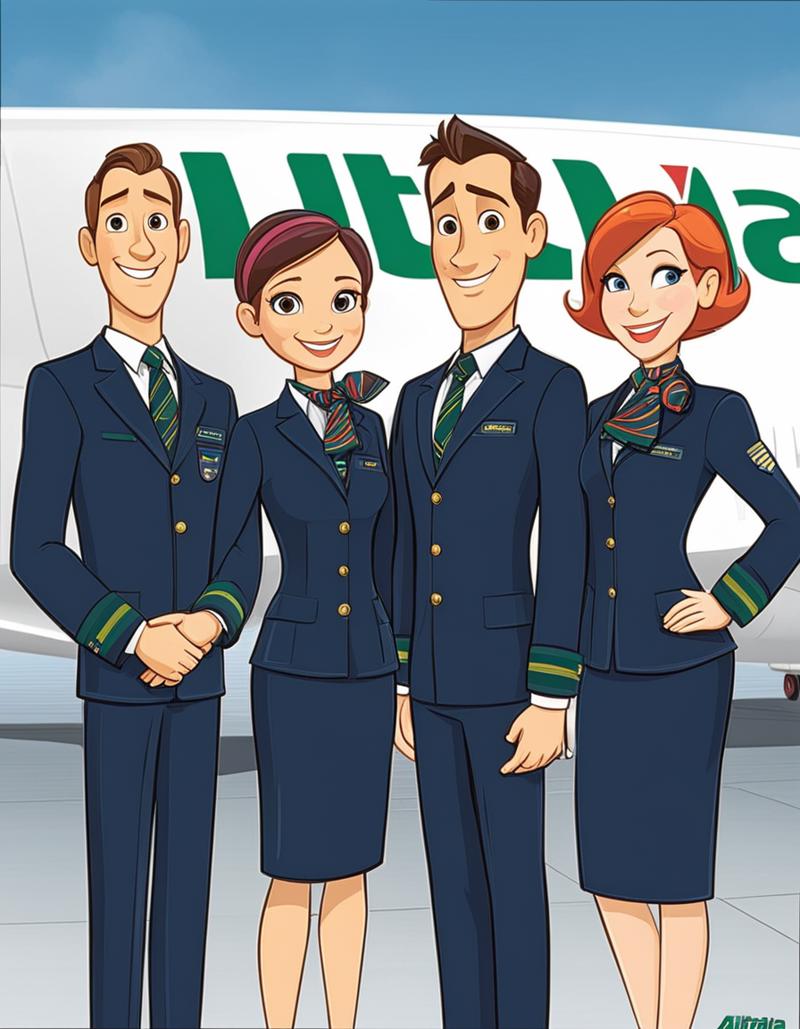 02851-3027700819-((a pixar 3d render of a group of three women and a man standing in front of a plane, alitalia_woman_jacket, alitalia_blue_silk_.png